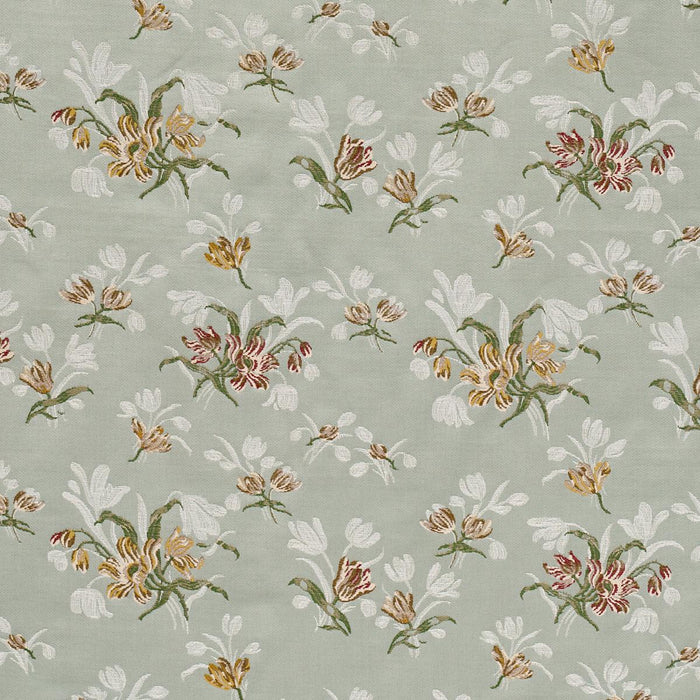 Schumacher Spitalfields Bouquet Robin'S Egg Fabric Sample 85821