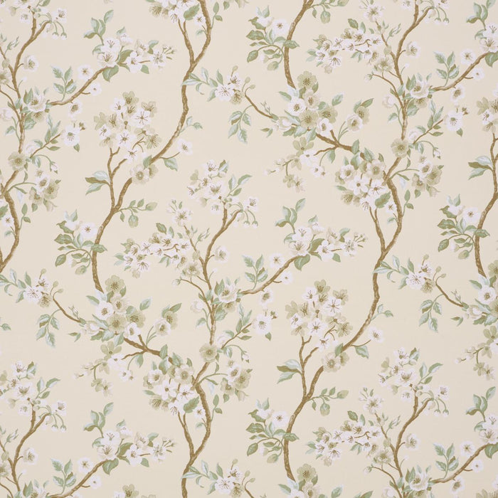 Schumacher Cherry Blossom Citron Fabric 86220