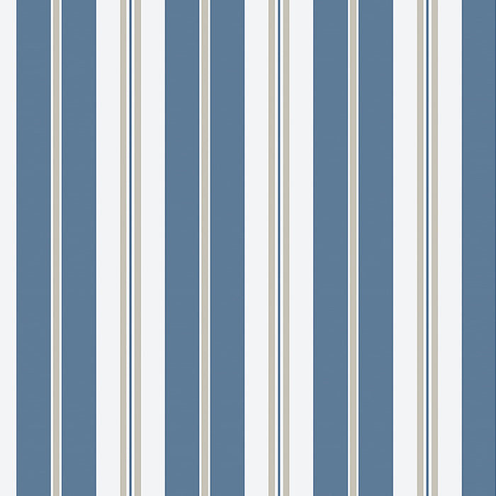 Schumacher Sandhamn Stripe Blue Wallpaper 8885