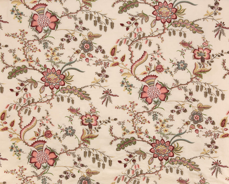 Braquenie Coromandel Broderie Fond creme Fabric Sample B7561001