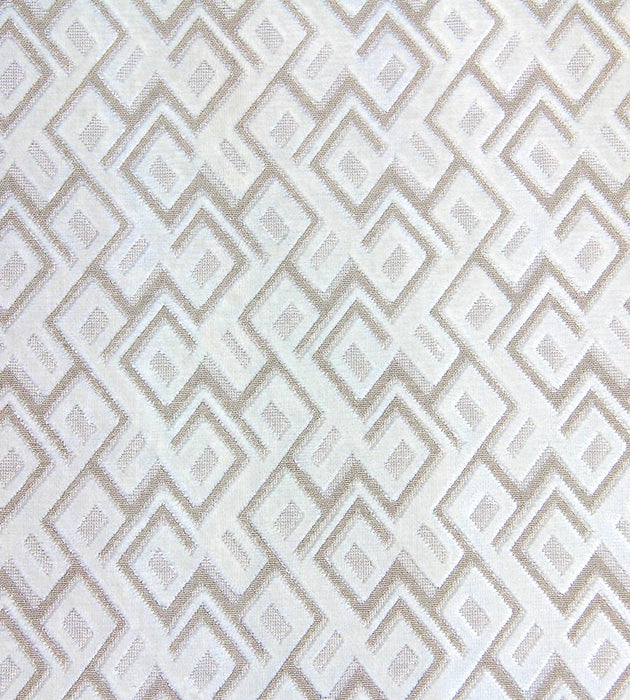 Aldeco Anni Jacquard Velvet White Linen Fabric A9ANNI0001
