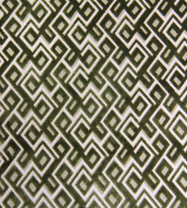 Aldeco Anni Jacquard Velvet Green Linen Fabric A9ANNI0004