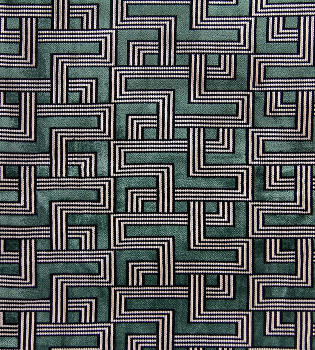 Aldeco Interception Jacquard Velvet Green Moss Fabric Sample A9INTE0004
