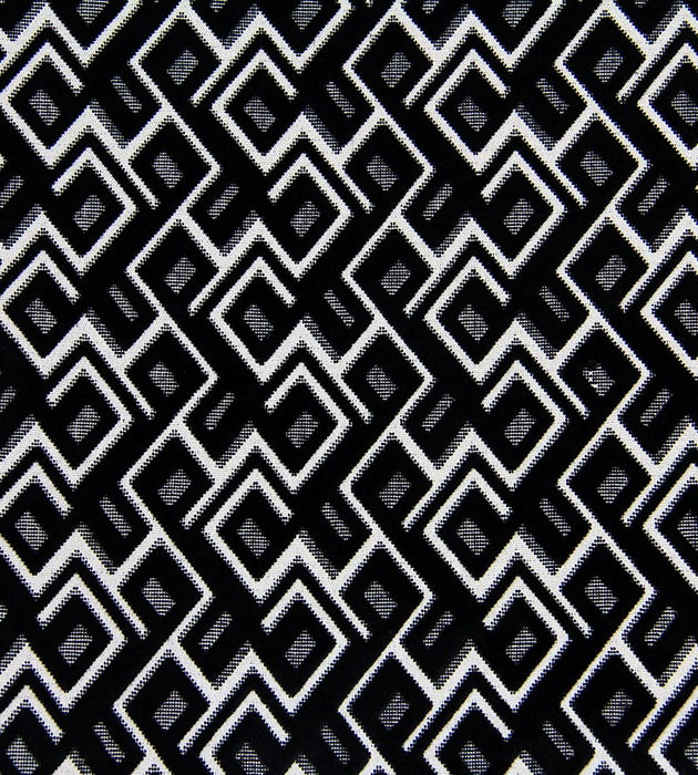 Aldeco Anni Jacquard Velvet Black Linen Fabric Sample A9ANNI0008