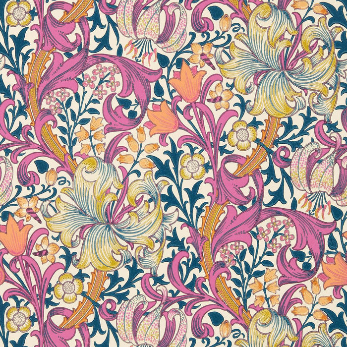 Morris & Co Golden Lily Pink Fizz Wallpaper AARC510006