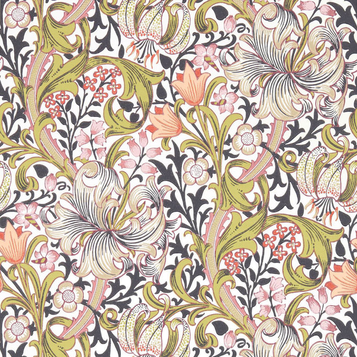 Morris & Co Golden Lily Espresso Wallpaper AARC510015