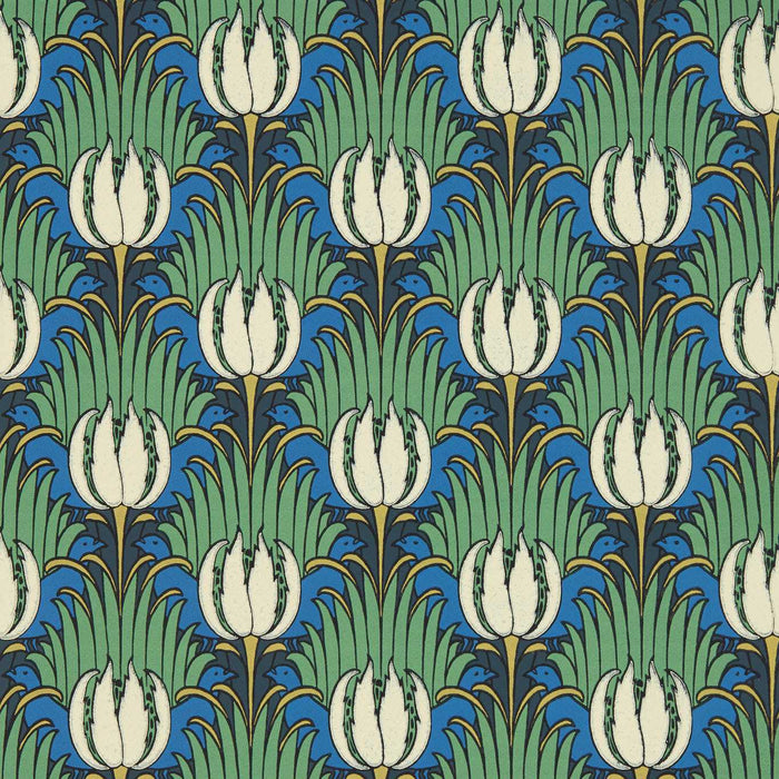 Morris & Co Tulip & Bird Goblin Green & Raven Wallpaper AARC510016