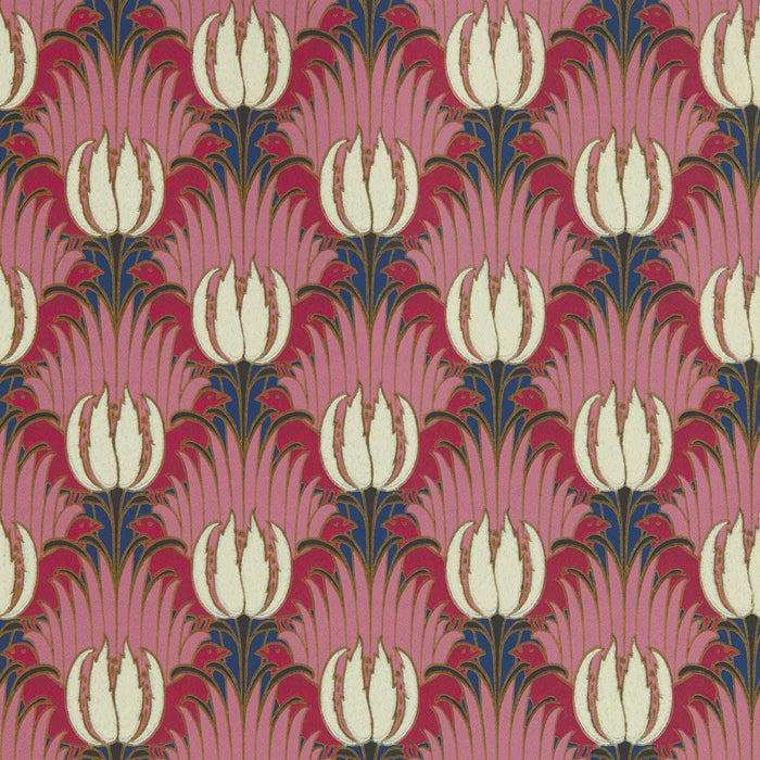 Morris & Co Tulip & Bird Amaranth & Blush Wallpaper AARC510030