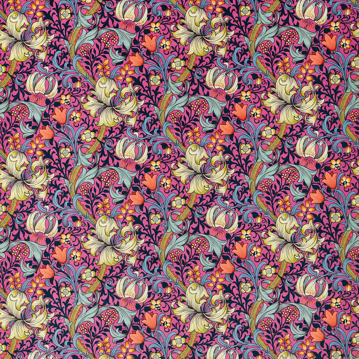 Morris & Co Golden Lily Seratonin Pink Fabric AARC520003