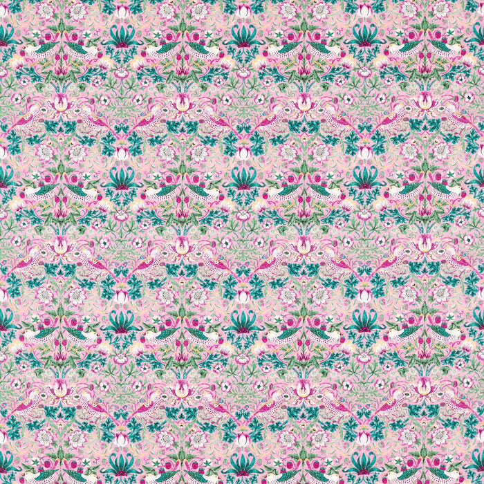 Morris & Co Strawberry Thief Miami Strip Fabric Sample AARC520017