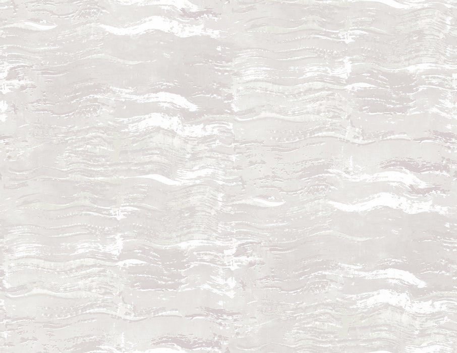 Seabrook Designs Bleached Wave Metallic Pearl & Gray Wallpaper Sample AH40809