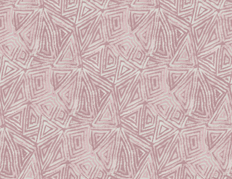 Seabrook Designs African Geo Metallic Mauve & Pearl Wallpaper Sample AH41501