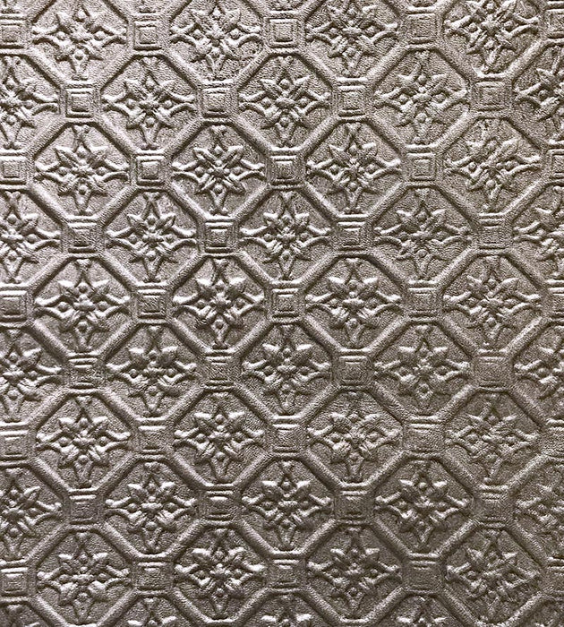 Old World Weavers Cuir Etoile Silver Fabric Sample AQ00930002