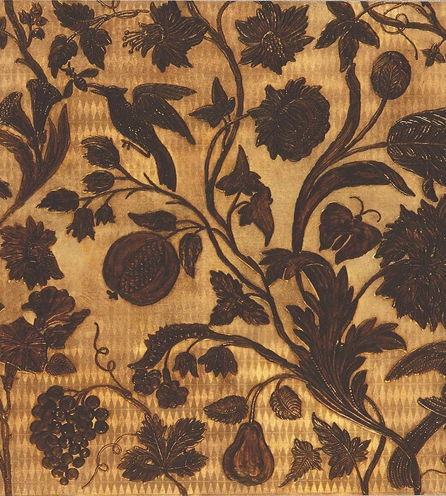 Old World Weavers Cuir Eden Or/Marron Fabric AQ17CD0005