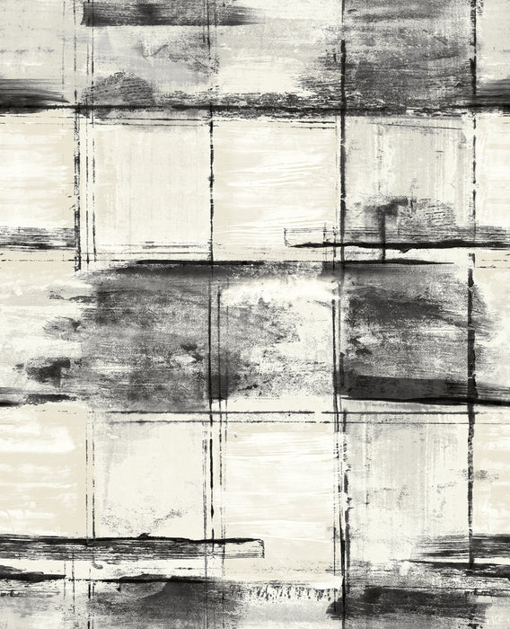 Seabrook Designs Curie Texture Metallic Ivory And Ebony Wallpaper AV50300