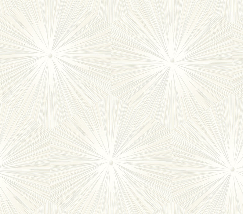 Seabrook Designs Chadwick Starburst Metallic Pearl And White Wallpaper AV51108