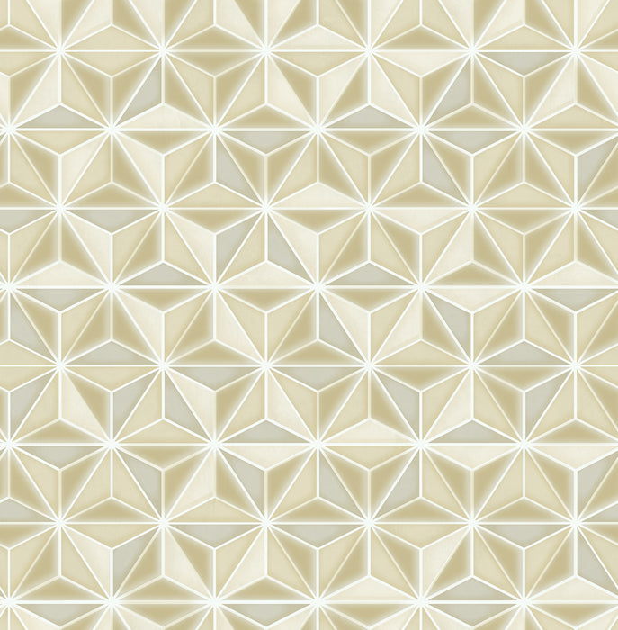 Seabrook Designs Einstein Geometric Metallic Gold And Off-white Wallpaper Sample AV51405