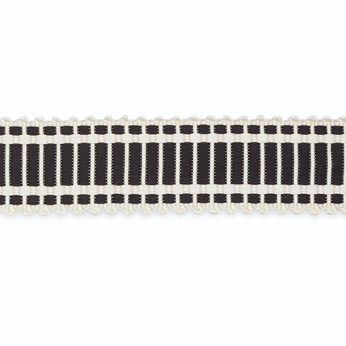 Schumacher Eugenie Picot-Edge Braid Ivory/Ebony Trim B107-7