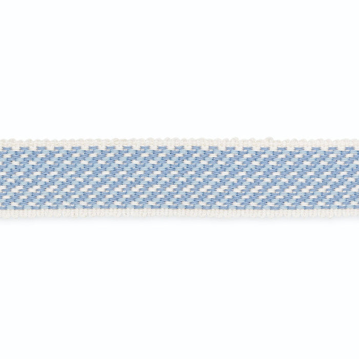 Schumacher Nanette Braid Ivory/Powder Blue Trim B145-2