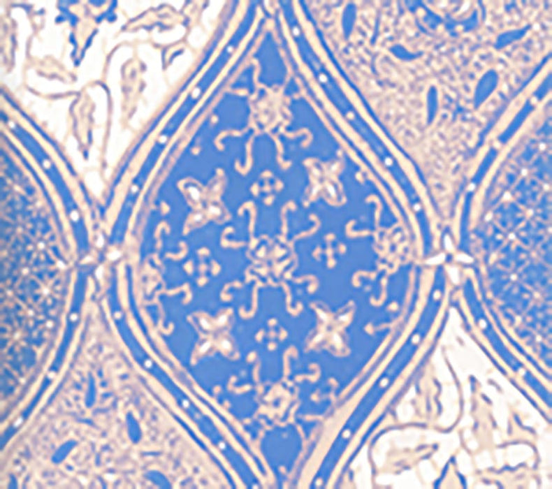China Seas Balinese Batik French Blue Cream Wallpaper Sample 6630-02WP