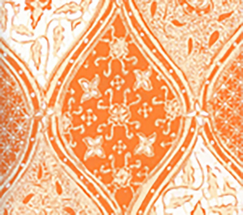 China Seas Balinese Batik Orange Cream Wallpaper Sample 6630-04WP