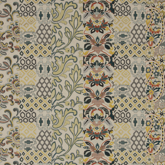GP & J Baker Queen'S Sampler Amber/Emerald Fabric Sample BF10650.2.0