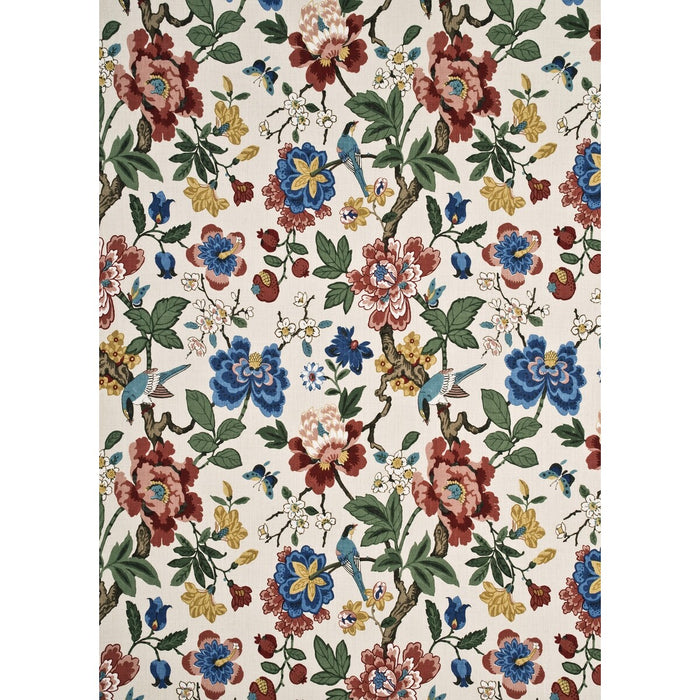 GP & J Baker Persian Pomegranate Red/Green/Aqua Fabric BP10464.1.0