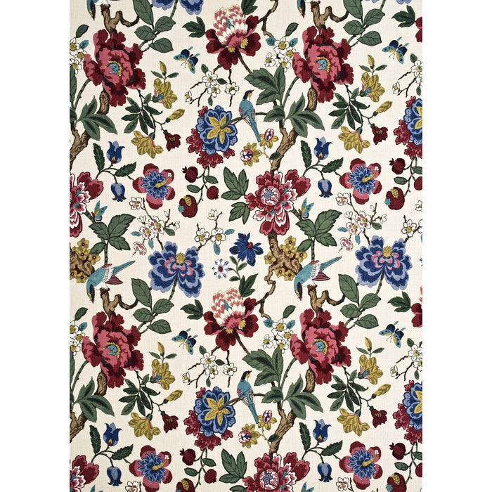 GP & J Baker Persian Pomegranate Red/Indigo/Stone Fabric BP10464.4.0