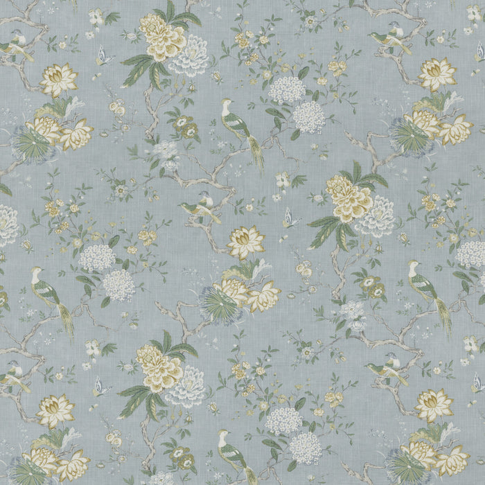 GP & J Baker Oriental Bird Signature Soft Blue Fabric Sample BP10771.3.0