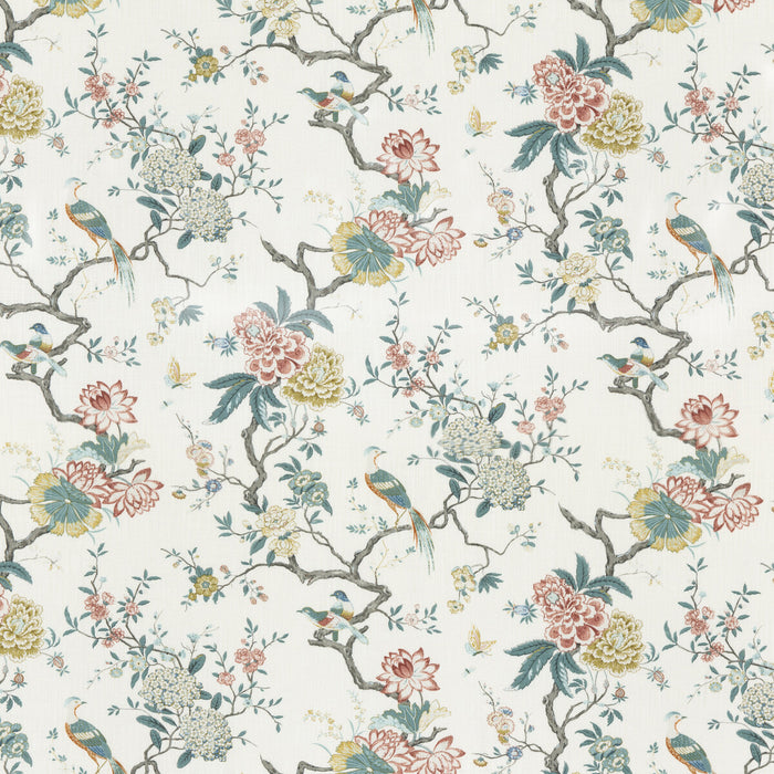 GP & J Baker Oriental Bird Signature Teal Fabric BP10771.5.0