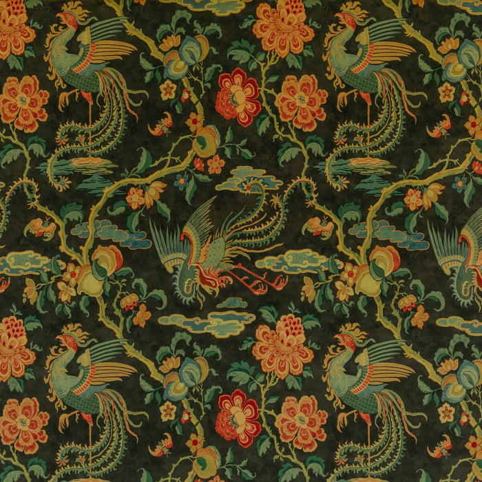 GP & J Baker Chifu Velvet Charcoal/Multi Fabric Sample BP10854.1.0