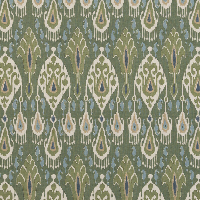 GP & J Baker Ikat Bokhara Linen Emerald Fabric BP10939.2.0