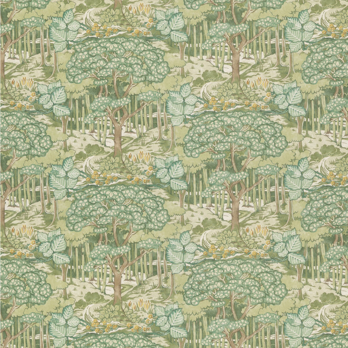 GP & J Baker Ruskin Cotton Green Fabric BP10971.1.0