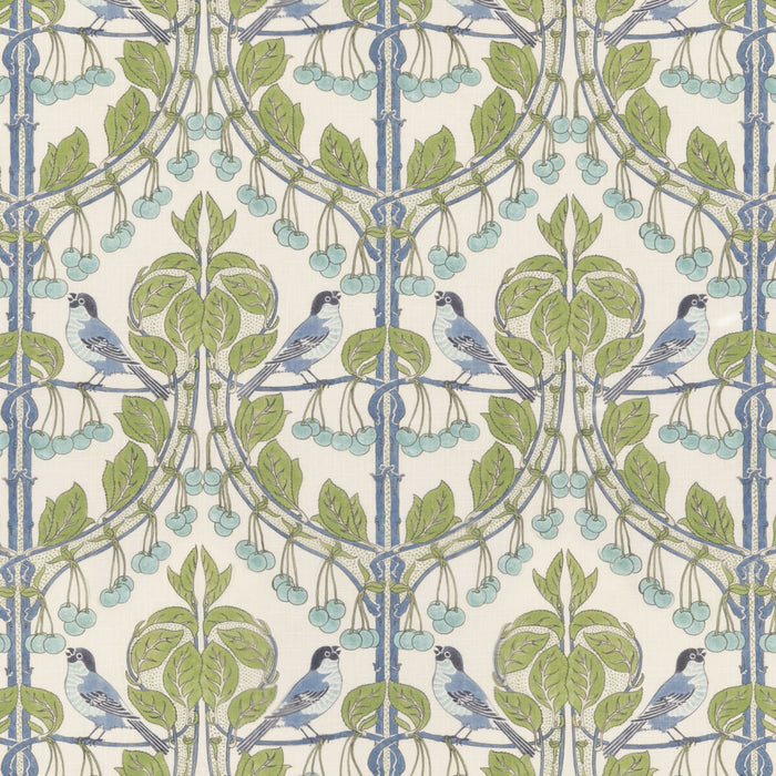 GP & J Baker Birds & Cherries Green/Blue Fabric BP10993.1.0