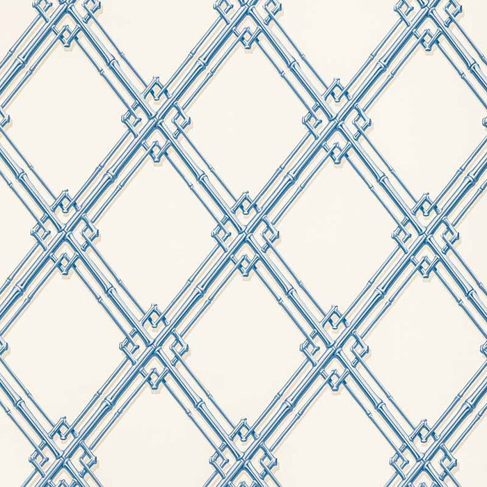 Brunschwig & Fils Treillage De Bambou Blue Wallpaper Sample BR-69411.5.0
