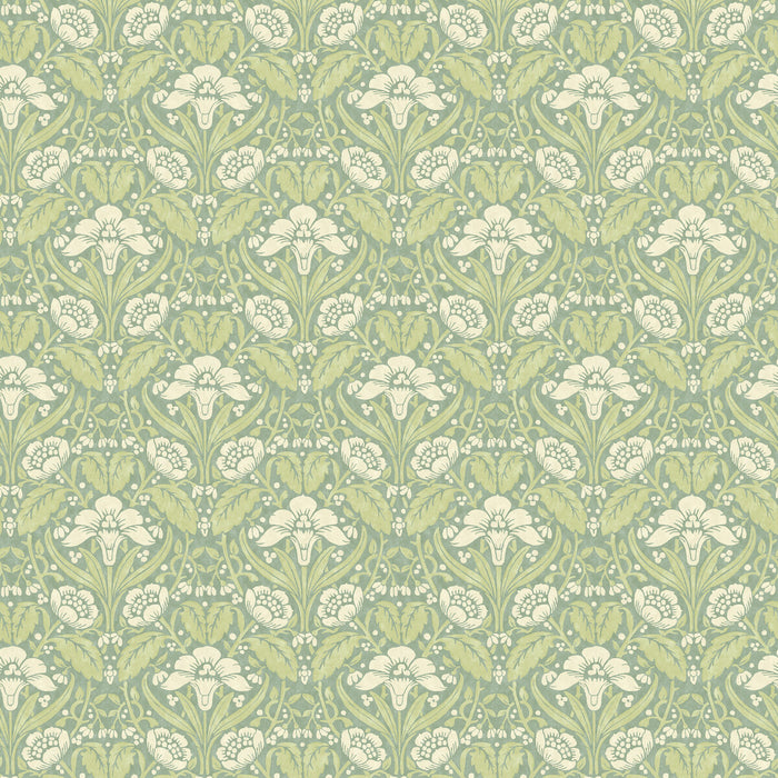 GP & J Baker Iris Meadow Aqua/Green Wallpaper Sample BW45101.3.0