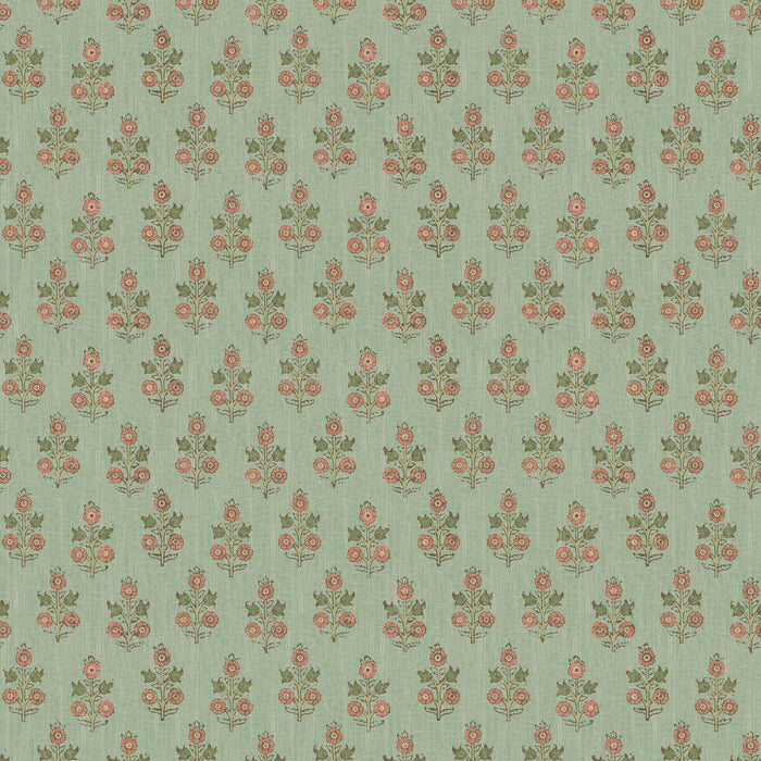 GP & J Baker Poppy Sprig Aqua/Blush Wallpaper Sample BW45117.6.0