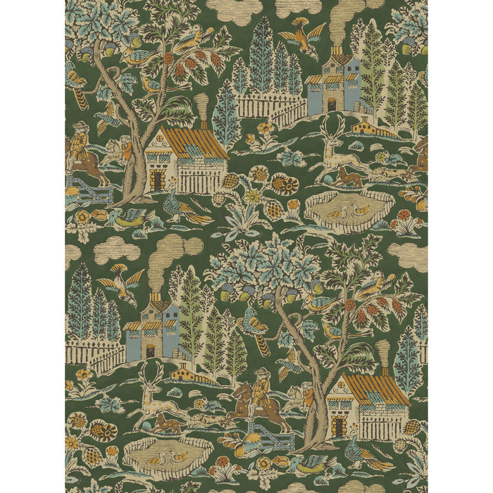 GP & J Baker Home Park Royal Green Wallpaper Sample BW45143.1.0