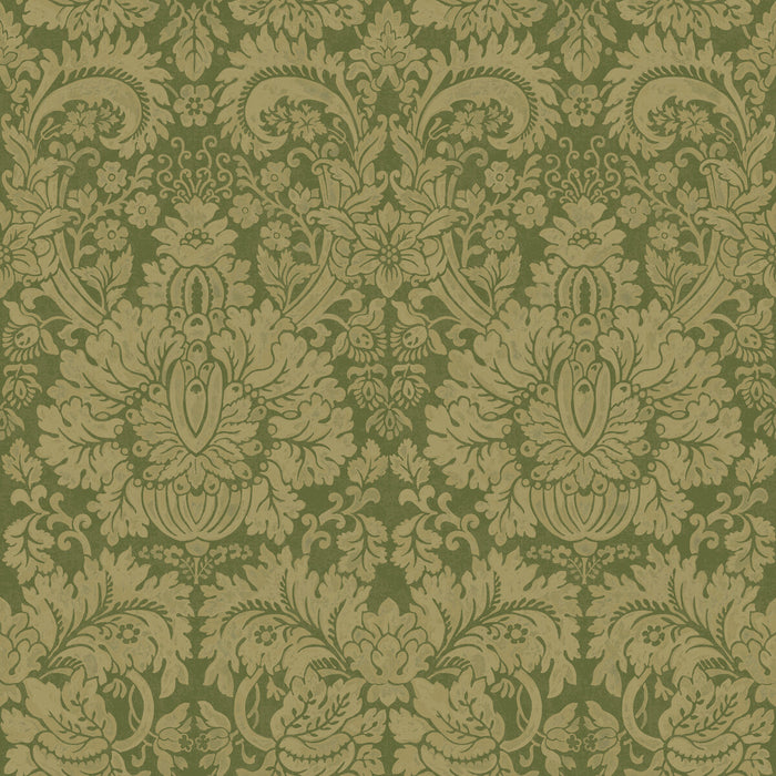 GP & J Baker Queen'S Damask Royal Green Wallpaper Sample BW45146.1.0