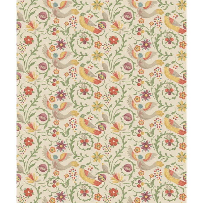 GP & J Baker Royal Court Red/Green Wallpaper Sample BW45149.1.0