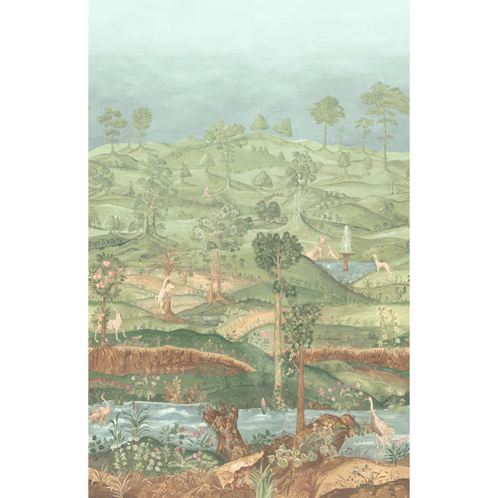 GP & J Baker Royal Park Panel Royal Green Wallpaper Sample BW45150.1.0