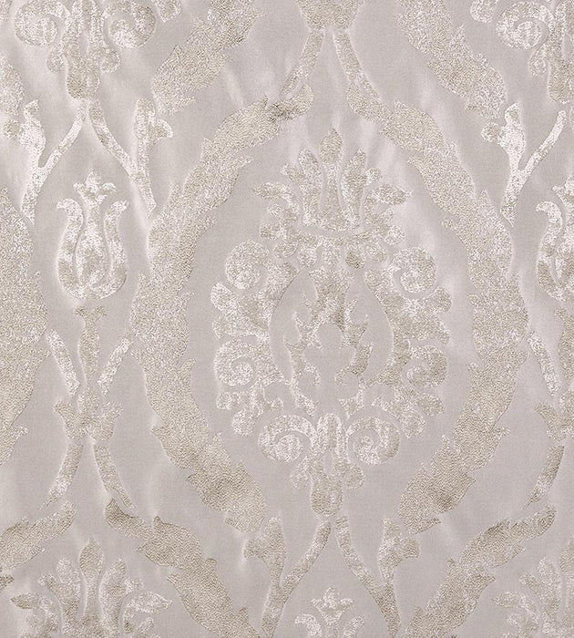 Christian Fischbacher Corona Damask Pearl Fabric Sample CH06310107