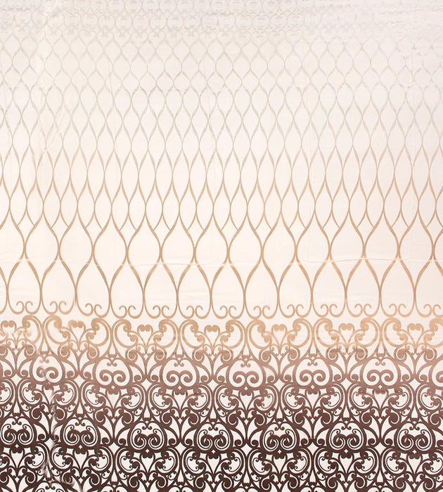 Christian Fischbacher Teatro Champagne Chocolate Fabric Sample CH06530307