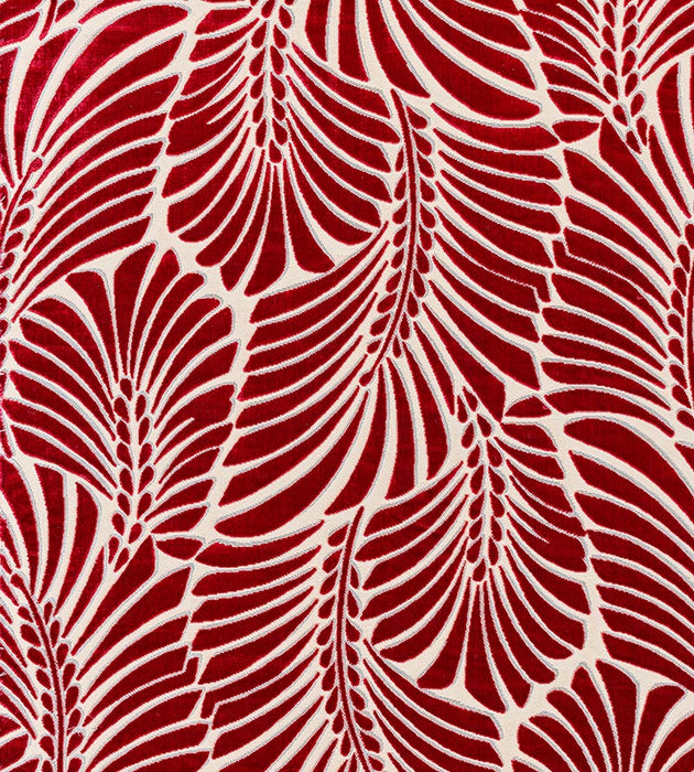 Old World Weavers Plumes Silk Velvet Cerise Fabric CN15230003