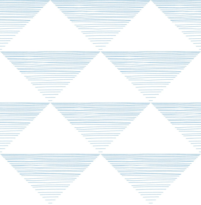 Seabrook Designs Geo Stripe Sky Blue Wallpaper Sample DA61901