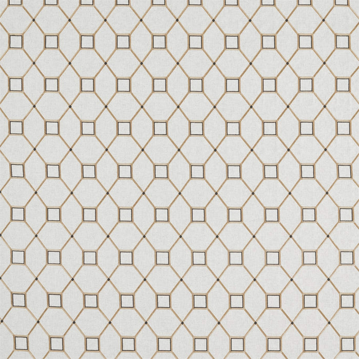 Sanderson Baroque Trellis Charcoal/Gold 236357 Fabric Sample DART236357