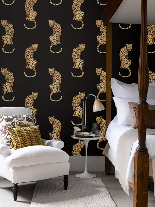 Daisy Bennett Leopard King Black Wallpaper Sample DB20200