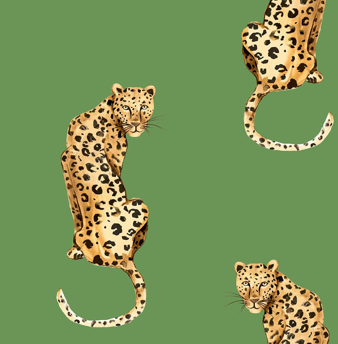 Daisy Bennett Leopard King Green Wallpaper DB20204