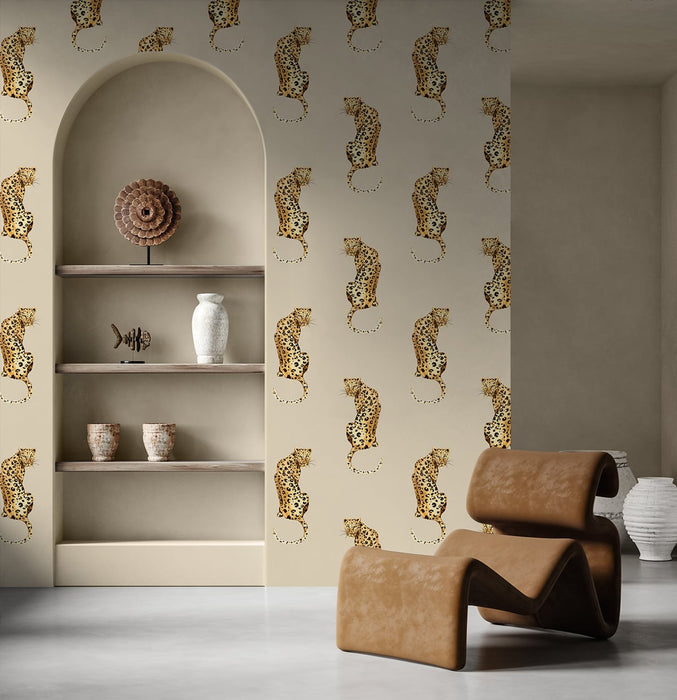Daisy Bennett Leopard King Pale Oak Wallpaper Sample DB20205