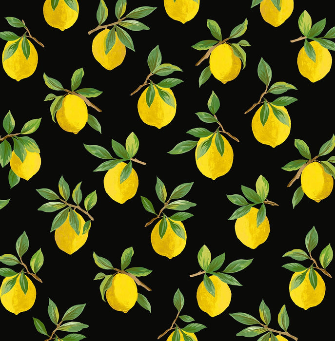 Daisy Bennett Lemoncello Black Wallpaper Sample DB20400